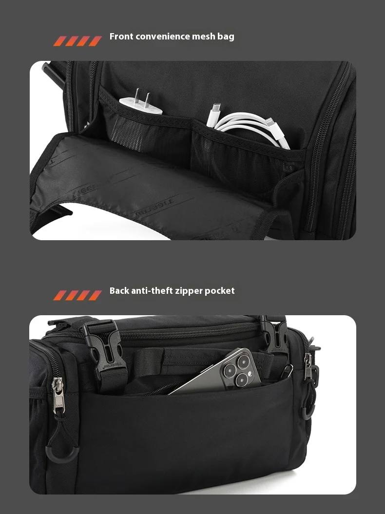 Tigernu Herren-Umhängetasche, taktische Umhängetasche, Herrentaschen, Outdoor-Tasche, Fahrrad-Hängetasche, Sport-Radsport-Umhängetasche, Messenger-Tasche – Detail 7