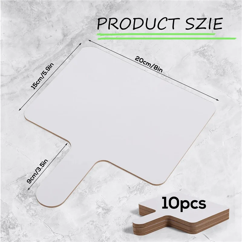 

EF-10Pcs 9.6X8inch Dry Erase Answers Paddle, Handhold Wooden White Board Double Sided Dry Erase Answer Board