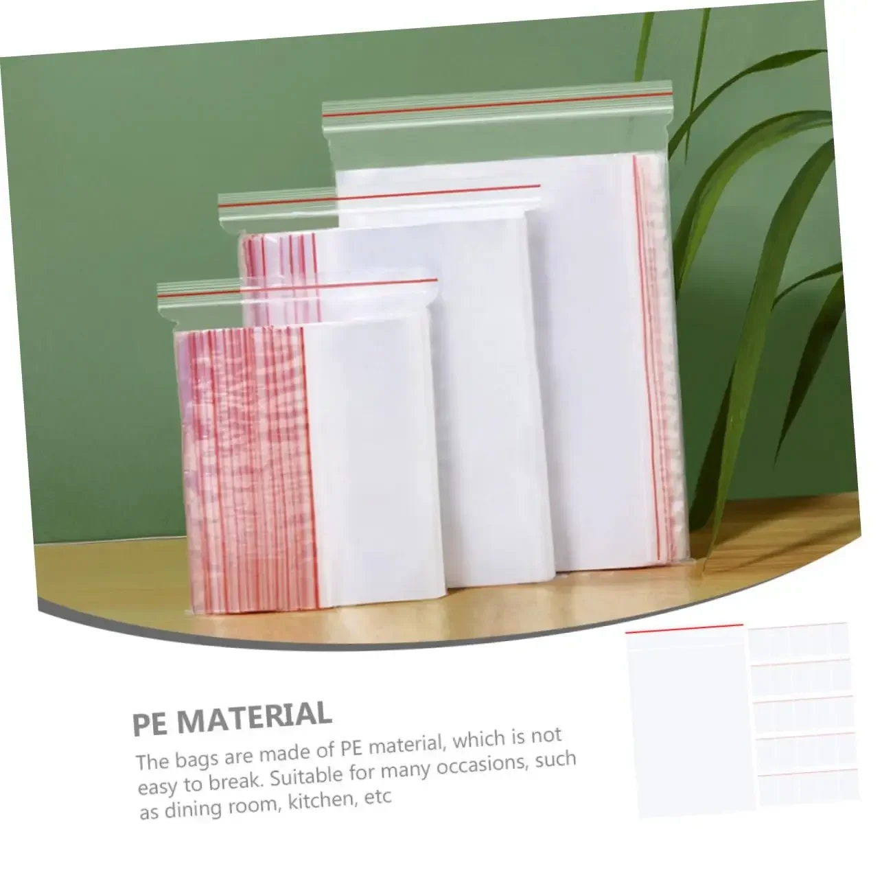 200 قطعة حقيبة بسحاب منظم تخزين بسحاب حقيبة بولي أكياس صناعية بقفل قابل للإغلاق