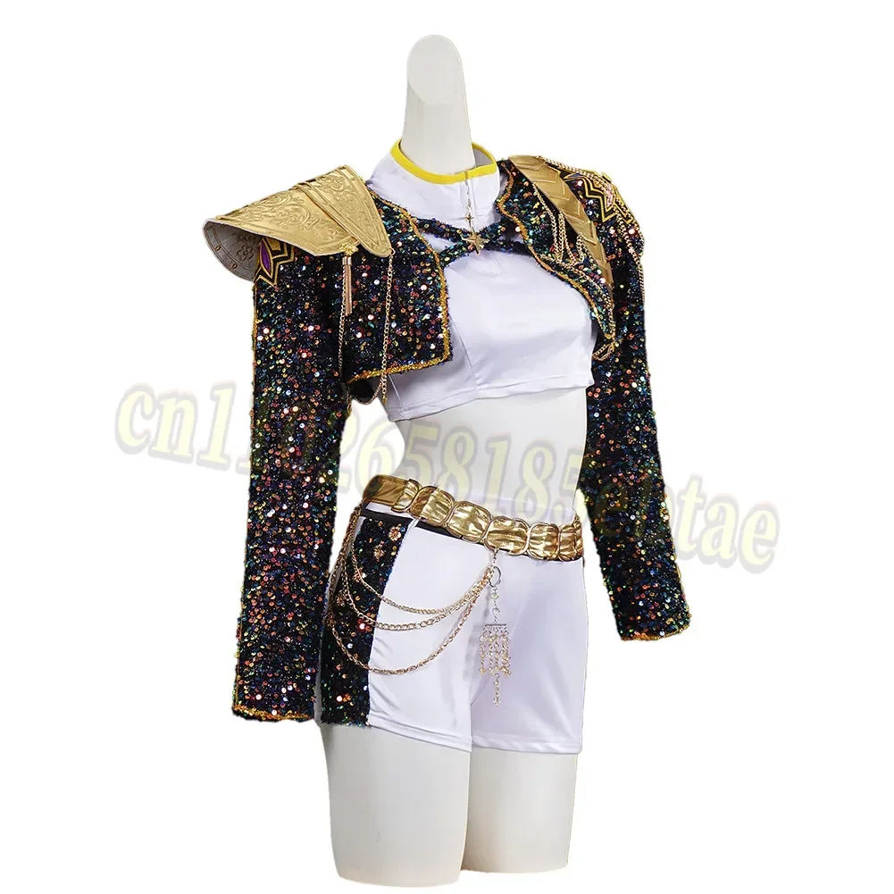 KPOP Demon Hunters Cosplay Huntrix Girl Group Costumes Rumi Zoey Mira Warrior Roleplay Disguise Halloween Carnival Party