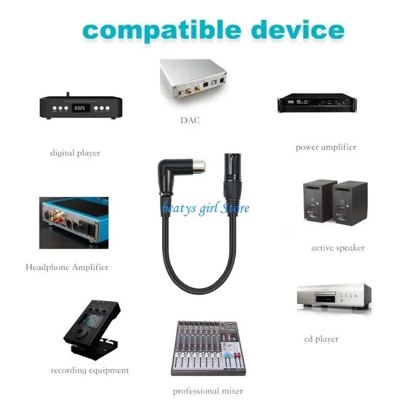 

C7AB 3Pin Microphone Cable 3Pin Female to Male 3Pin Microphone Connectors for Power Speaker Studio Mixer
