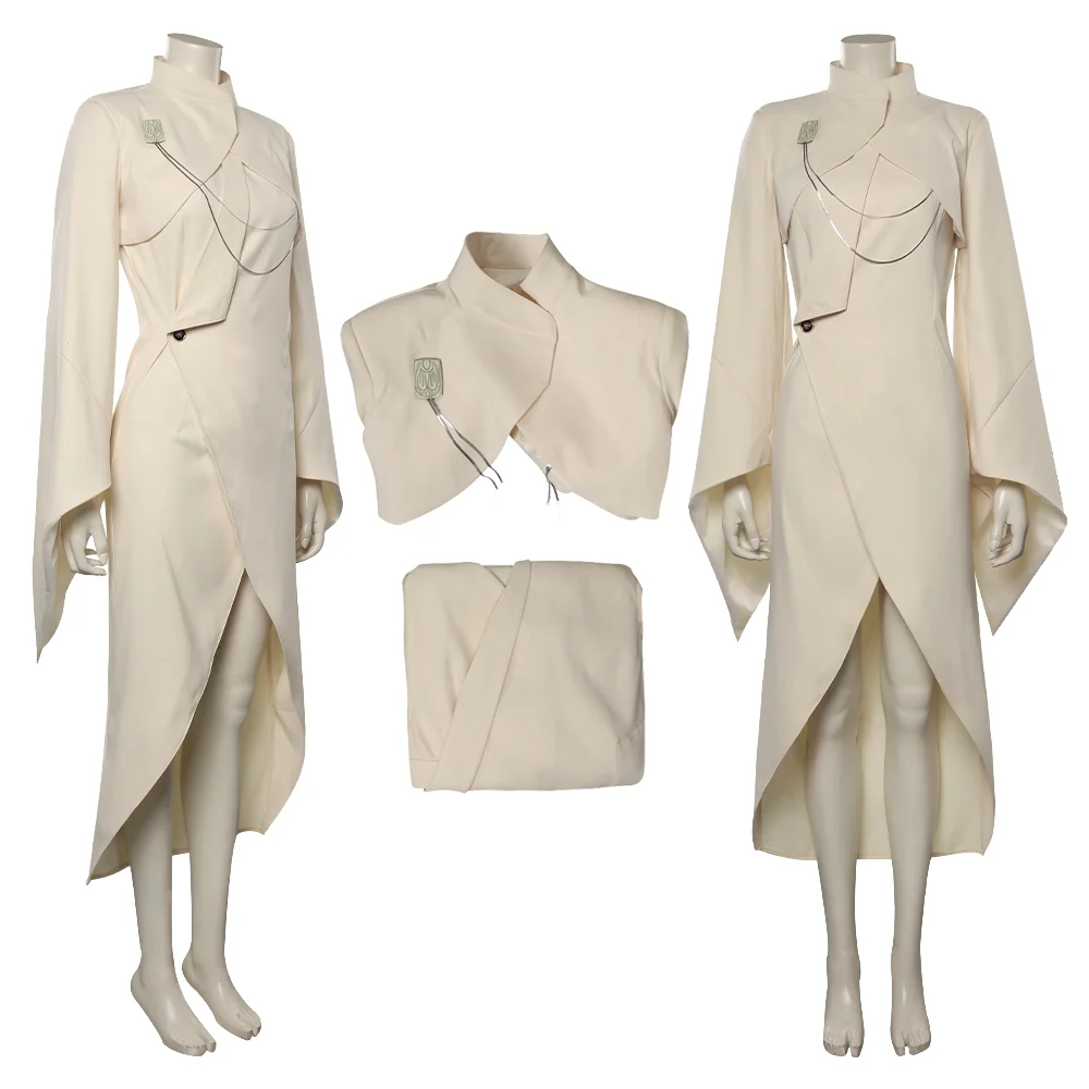 

Mon Cosplay Mothma Costume Adult Women Girl Andor Roleplay Outfit Dress Coat Disguise Suit Halloween Carnival Fancy Dress Up