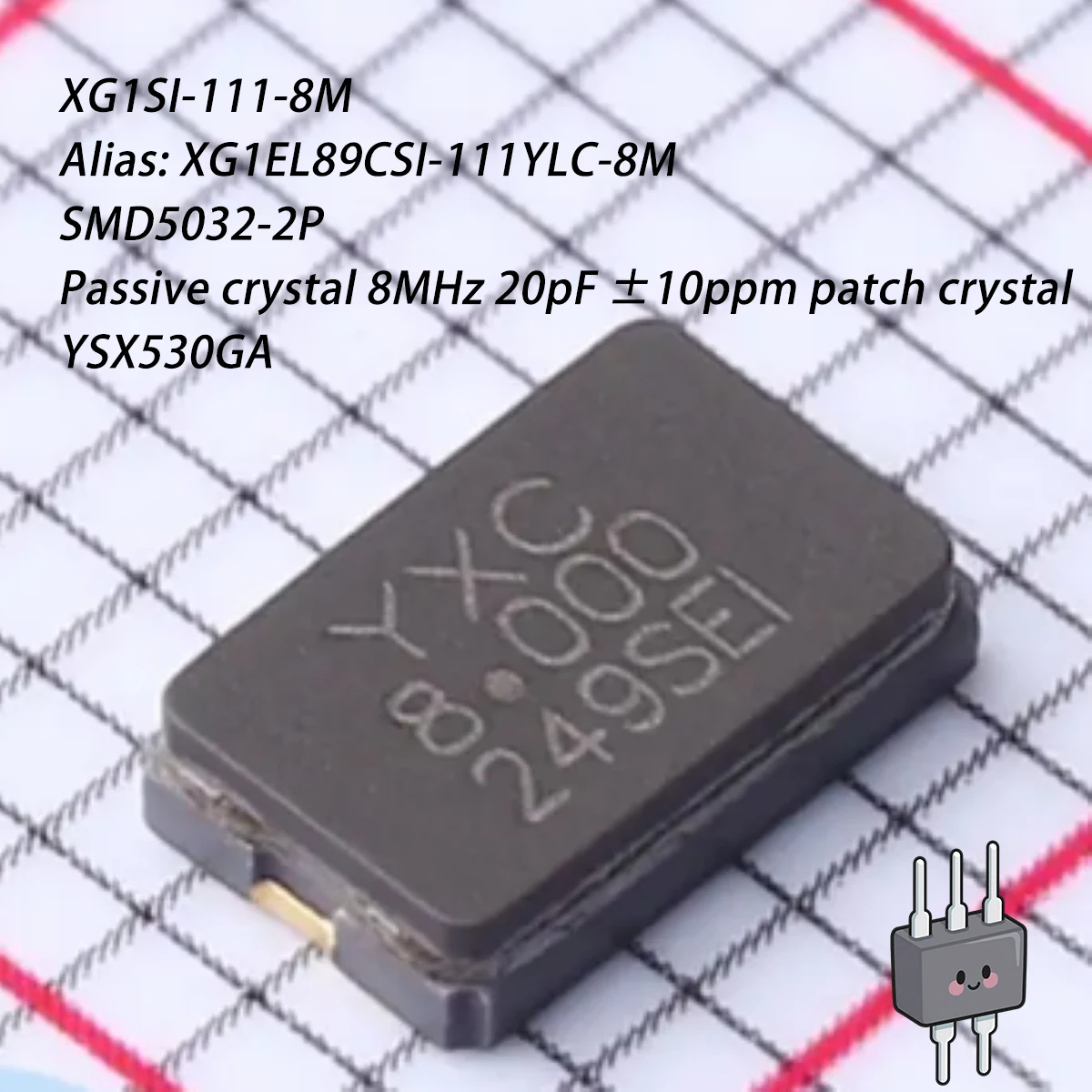 10-100Pcs Smd5032-2P 8Mhz Yxc 8,000 ±10Ppm 20Pf Ceramic Passive Crystal Oscillator Xg1El89Csi-111Ylc-8M Xg1Si-111-8M Ysx530Ga