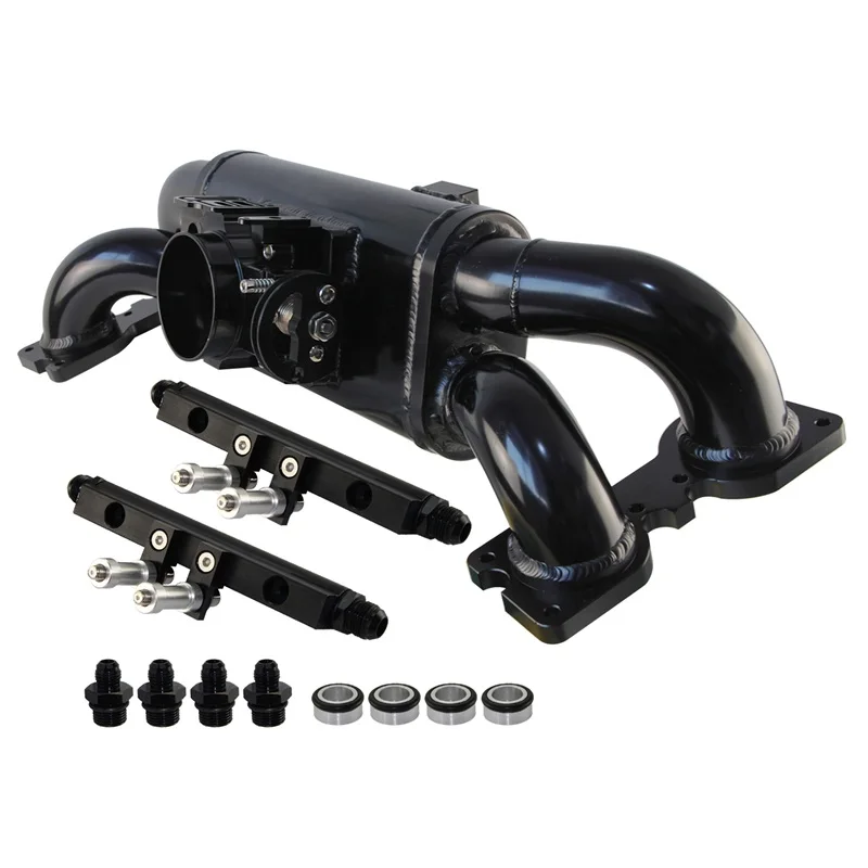 

Intake Manifold +70mm Throttle Body+Fuel Rail Kit For Subaru Impreza WRX STi EJ20 EJ25 01-05 Black/Silver Billet Aluminum Alloy