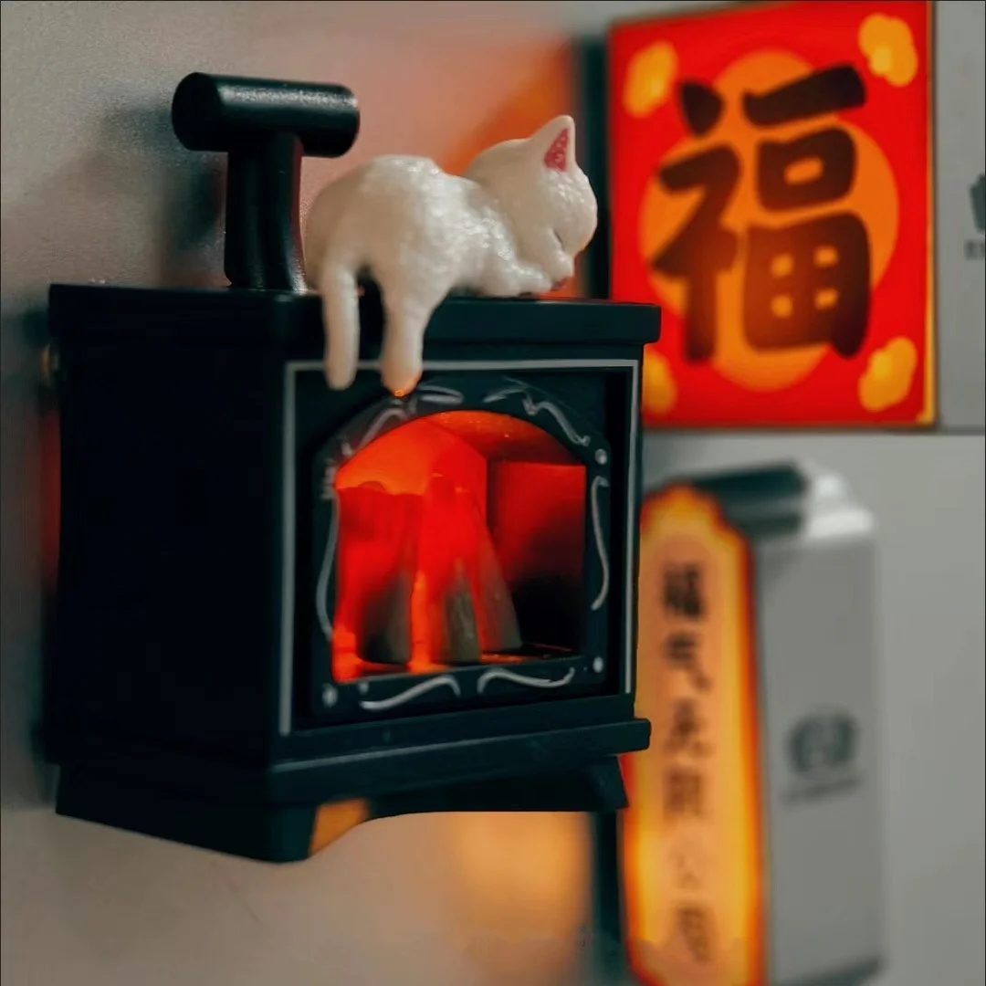 Leisure Time Christmas Wreath Fridge Magnets Retro Handheld Lamp Miniature Luminous Toys Fireplace Magnetic Home Decoration Gift