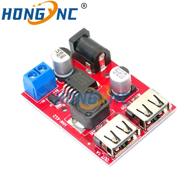 LM2596 LM2596S Dual USB DC-DC 9V 12V 24V 36V to 5V 3A Step Down Buck Converter Board Car Charger Solar Power Supply Module