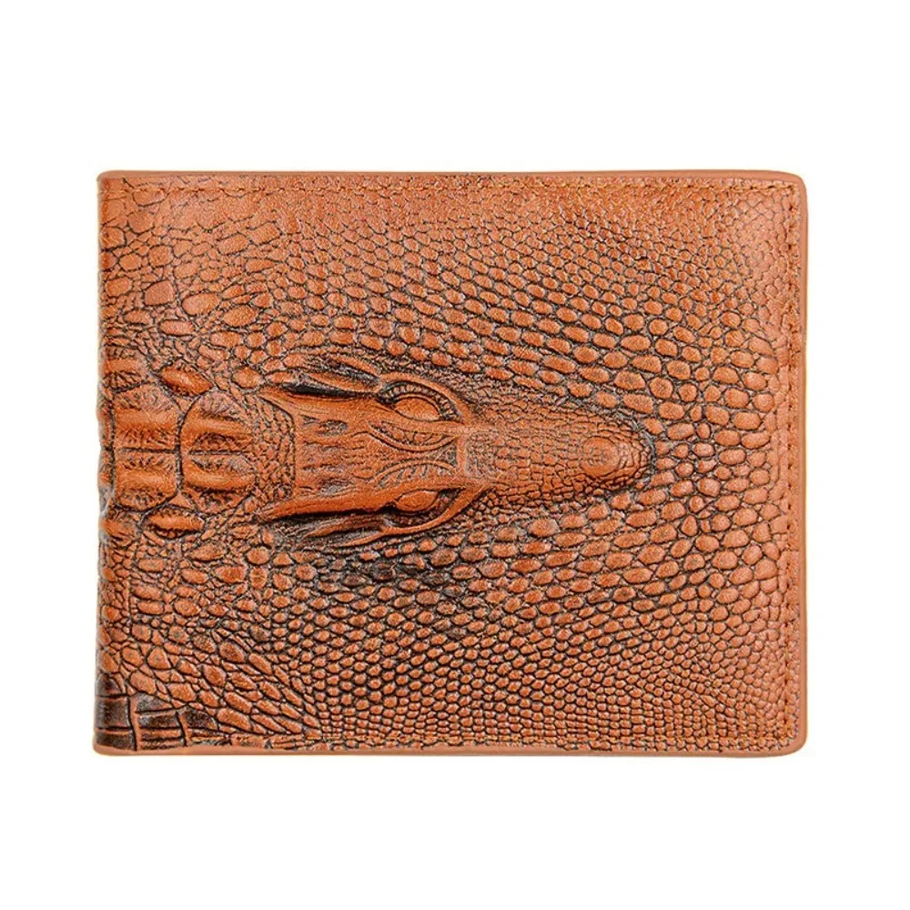 PU Leather Wallets Luxury Cattle Male Fashion Design Crocodile Emboss Simple Standard Brand Wallet Handy Purse Men - view 6