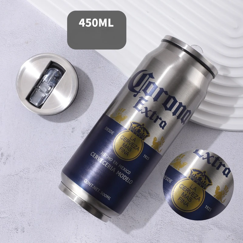 500 ml Thermos Tasse Edelstahl Tragbare Kreative Bier Kann Isolierte Tasse Reise Vakuum Flaschen Trinken Becher Hause Isolierte Flasche
