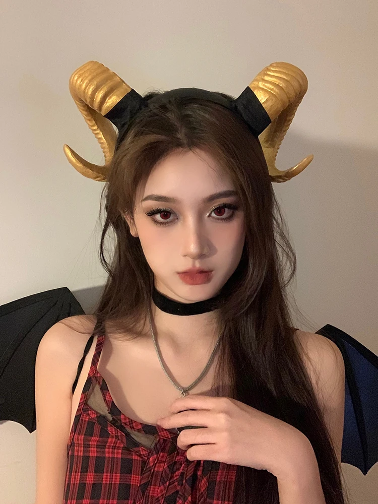 

Halloween Headgear, Devil~ Cosplay Props, Horn Headband, Dress Up, Pose, Devil, Ear Hair Accessories