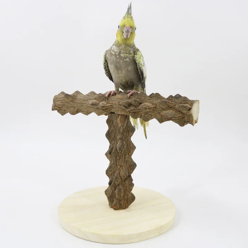 Parrot T-shaped Sichuan pepper wood game stand, bird stand, pole stand, climbing ladder, parrot toy training supplies