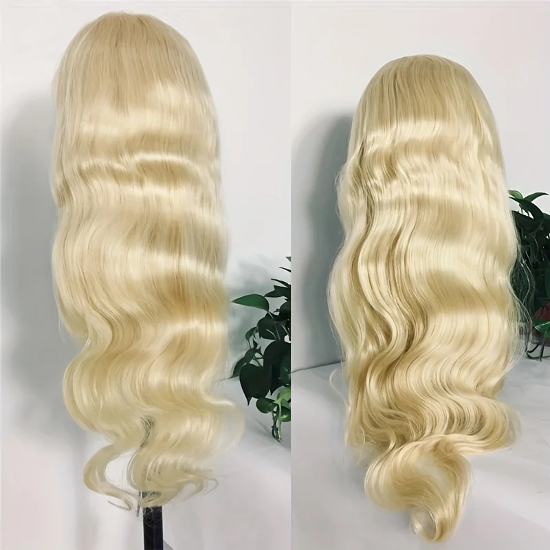 Peruca loura do cabelo humano da onda do corpo para mulheres, perucas frontais transparentes do laço, brasileiras coloridas, baratas, escolha, 100%, 13x6, 613, 40"