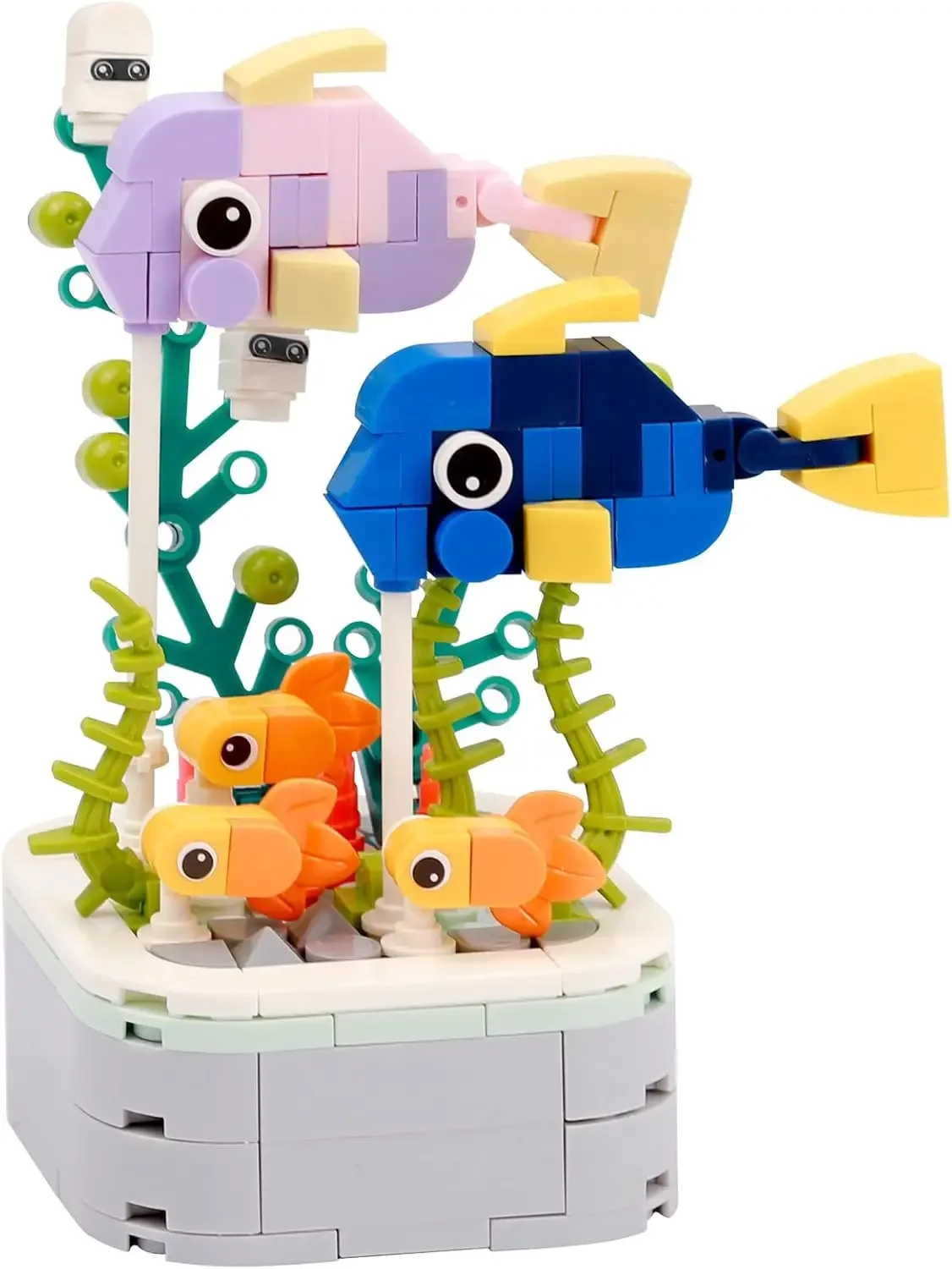 

Potted Building Blocks Sets for 179 PCS, Surgeonfish Potted Plant Sea Animal Building Blocks, Mini Building Sets Toys for Boys a
