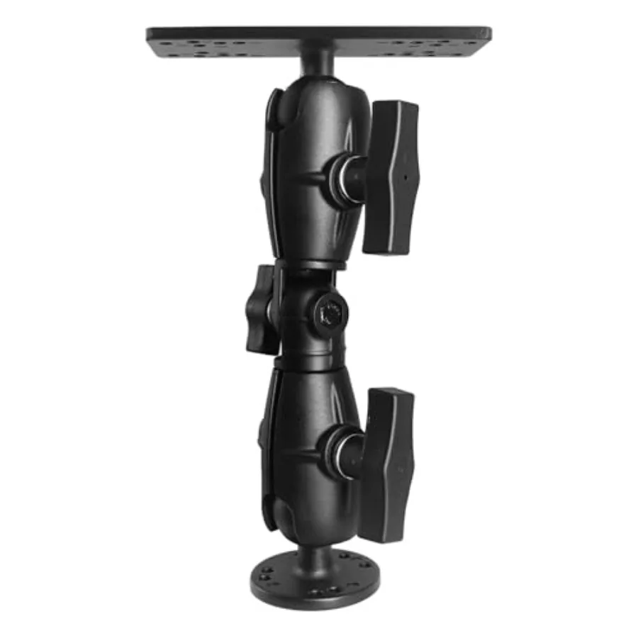 

Boat/Kayak/Fishing Ball Fish Finder Mount, C Size 1.5, Aluminum Black, Double Socket Swivel Ratchet Arm for Garmin/Lowrance/Hum