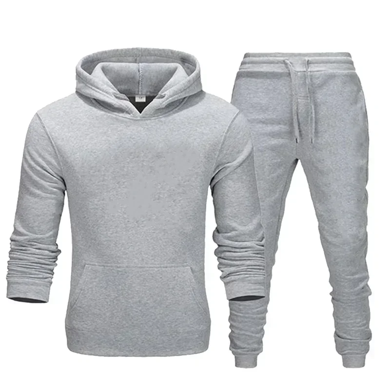 2025 New men's gym fitness top Jogger sportswear Men/women 2 sets of sweatshirt hoodie pants men and women's necessities