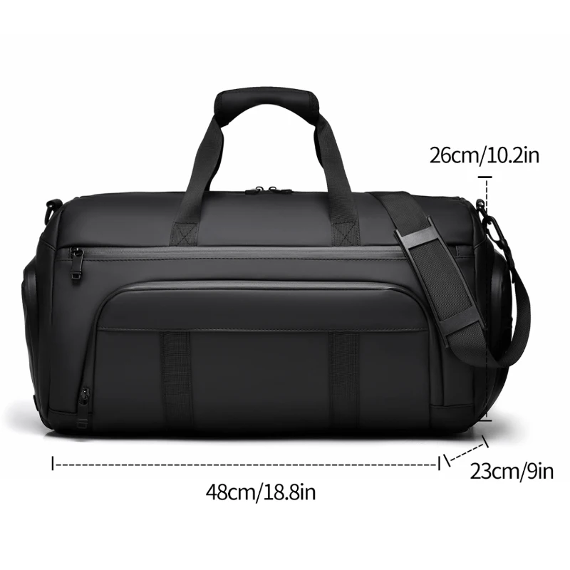 حقيبة سفر ذات جودة عالية ذات سعة كبيرة - حزام كتف قابل للتعديل، جيوب متعددة، حقيبة رياضية ولياقة بدنية، حقيبة يد