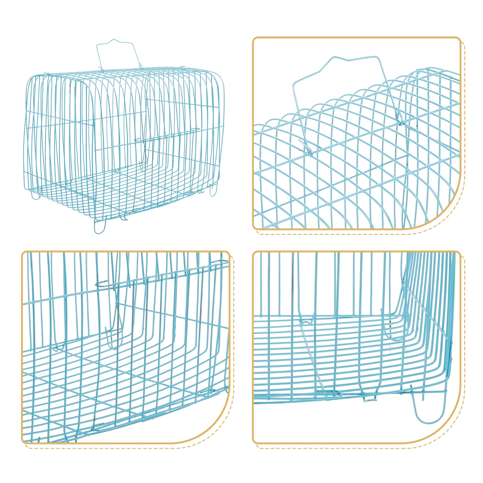 Birds Cage Parakeet Travel Wire Cage Portable Bird Cage Metal Bird Carrier Hideaway Shelter Cage Parrot Bird Cage Net