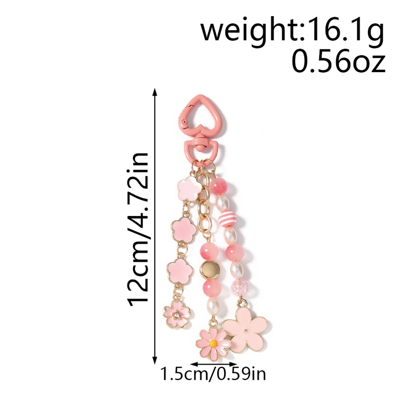 Modischer Bunter Blumen-Schlüsselanhänger für Autoschlüssel, Souvenir-Geschenke für Frauen und Männer, Handtaschen-Anhänger, Schlüsselringe, DIY-Schmuckzubehör – Detail 27