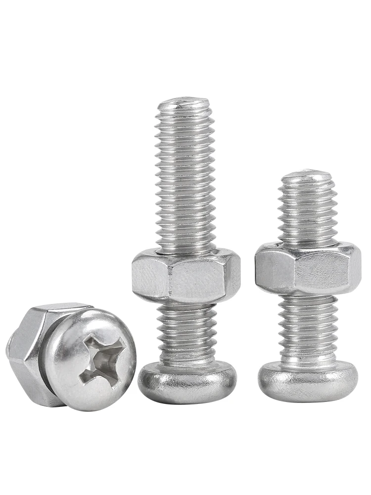 M1 M1.2 M1.4 M1.6 M2 M2.5 Mini dadi a testa tonda Phillips Combinazione di viti a testa cilindrica in acciaio inossidabile 304 Set di dadi esagonali