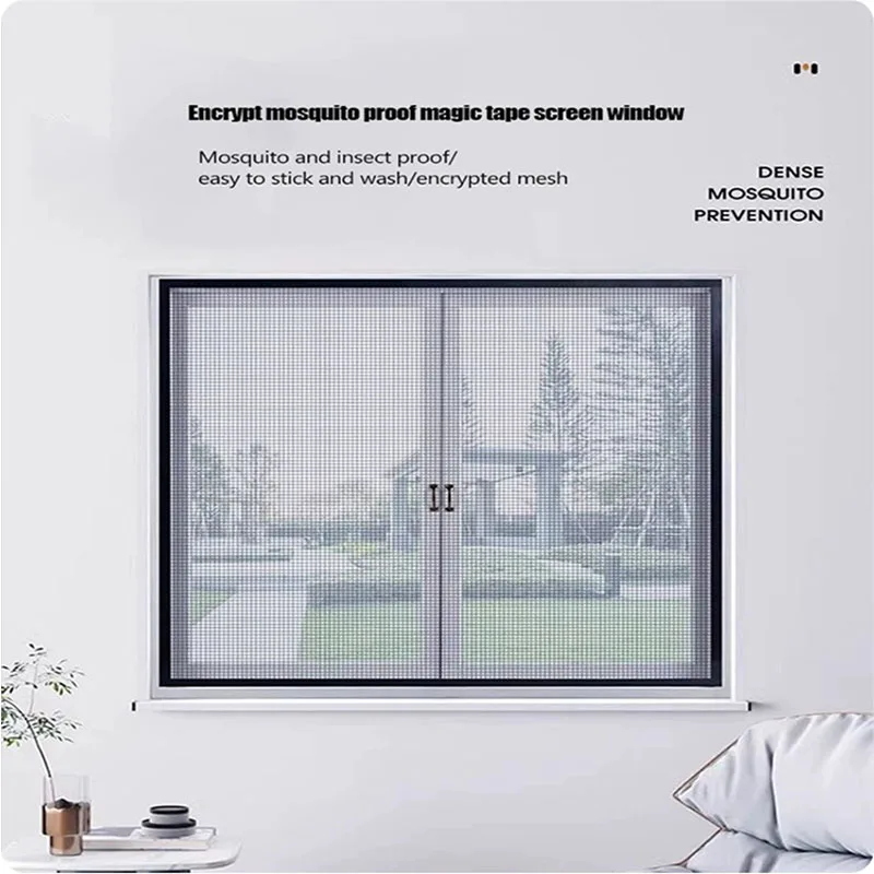 

Black mosquito net mesh, mosquito screen window self-adhesive summer window insect screen window suitable for doors and windows.
