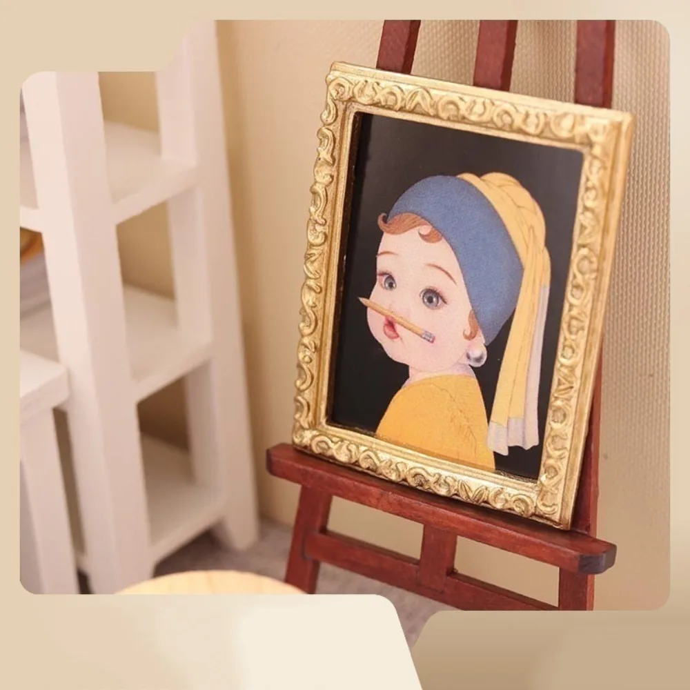 1:12 Dollhouse Miniature Mural Dollhouse Painting Photos Vintage Dollhouse Miniature Oil Painting Resin Kawaii