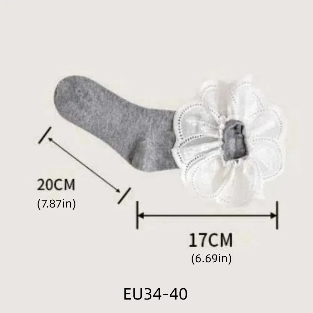 Casual Ballet Style Ruffle Socks Mid Tube White Embroidered Women Hosiery Lace Jacquard JK Cotton Socks Lady