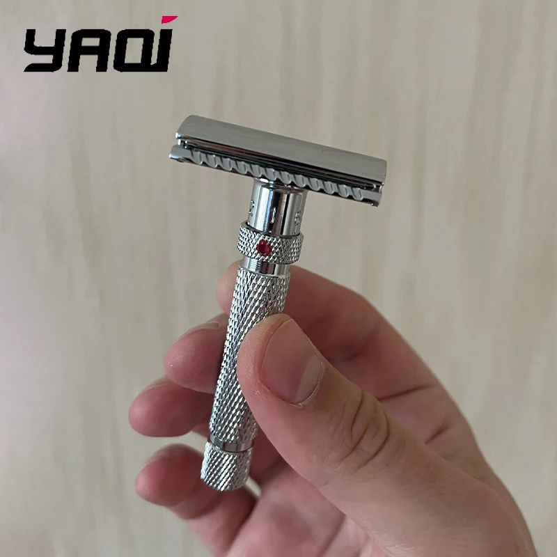 ¡Gran oferta 2026! Afeitadora de seguridad para hombre Yaqi The Final Cut, ajustable, color cromo, longitud del mango de 77 mm y diámetro del mango de 12 mm