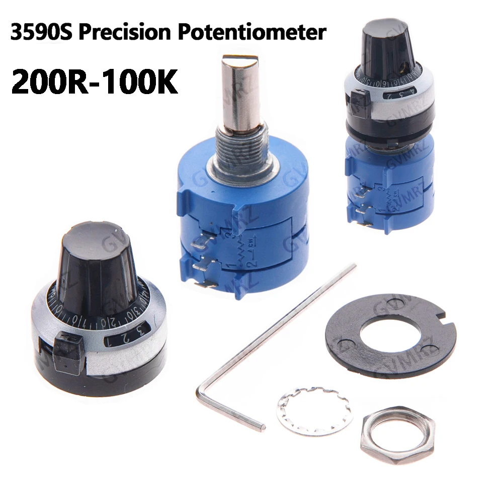 3590S 1K 100K 10K 200R 20K 2K 500R 50K 5K Precision Potentiometer Wirewound Variable Resistor Multi-Turn 10K 200R 20K