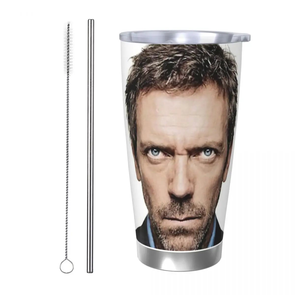 

House MD Stainless Steel Tumbler Vacuum Insulated Mugs Thermal Cold Bottle Straw With Lid 20oz