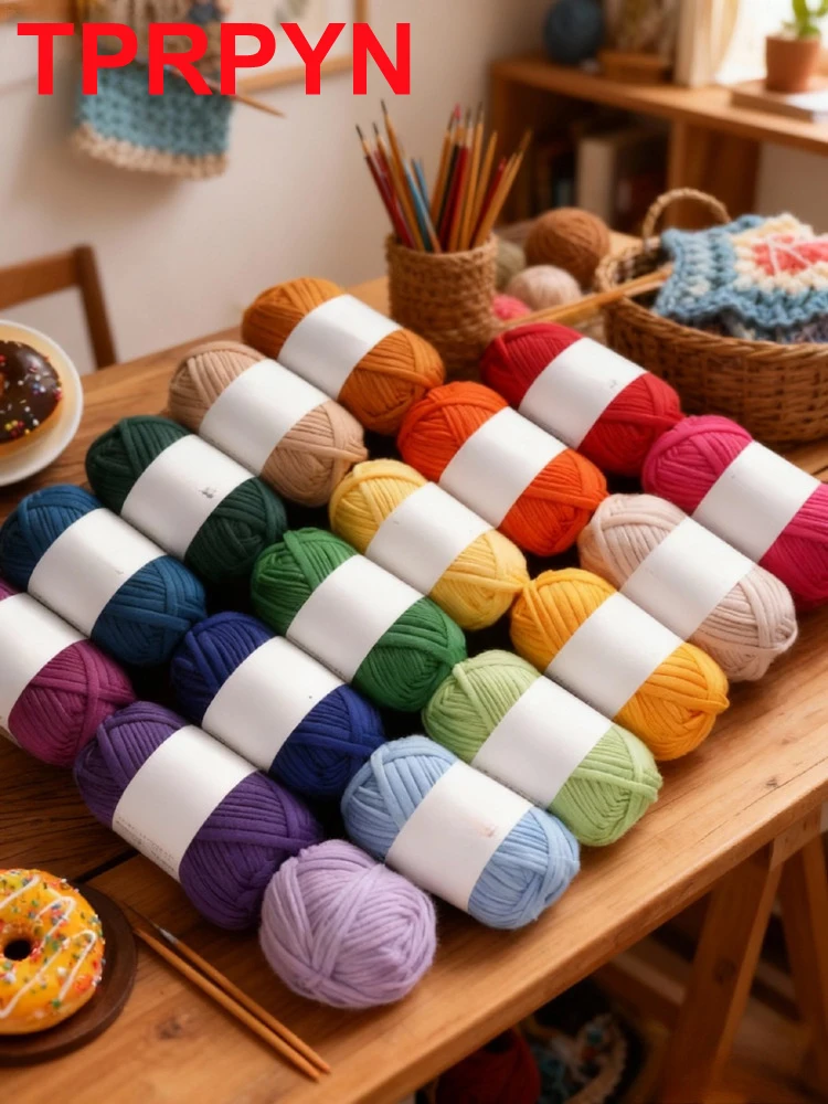 2Pcs T Shirt Crochet line Thick Soft Cloth Yarn for Hand Knitting Crocheting Woven Handbag Blanket mat slipper Thick Flat thread