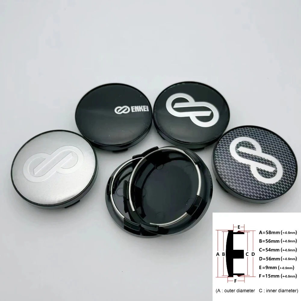 

4pcs 58mm 54mm ENKEI Logo Emblem Badge Car Wheel Center Cap Wheel Hubcaps Hub Center Dust Cover Replace Car Styling Accessories