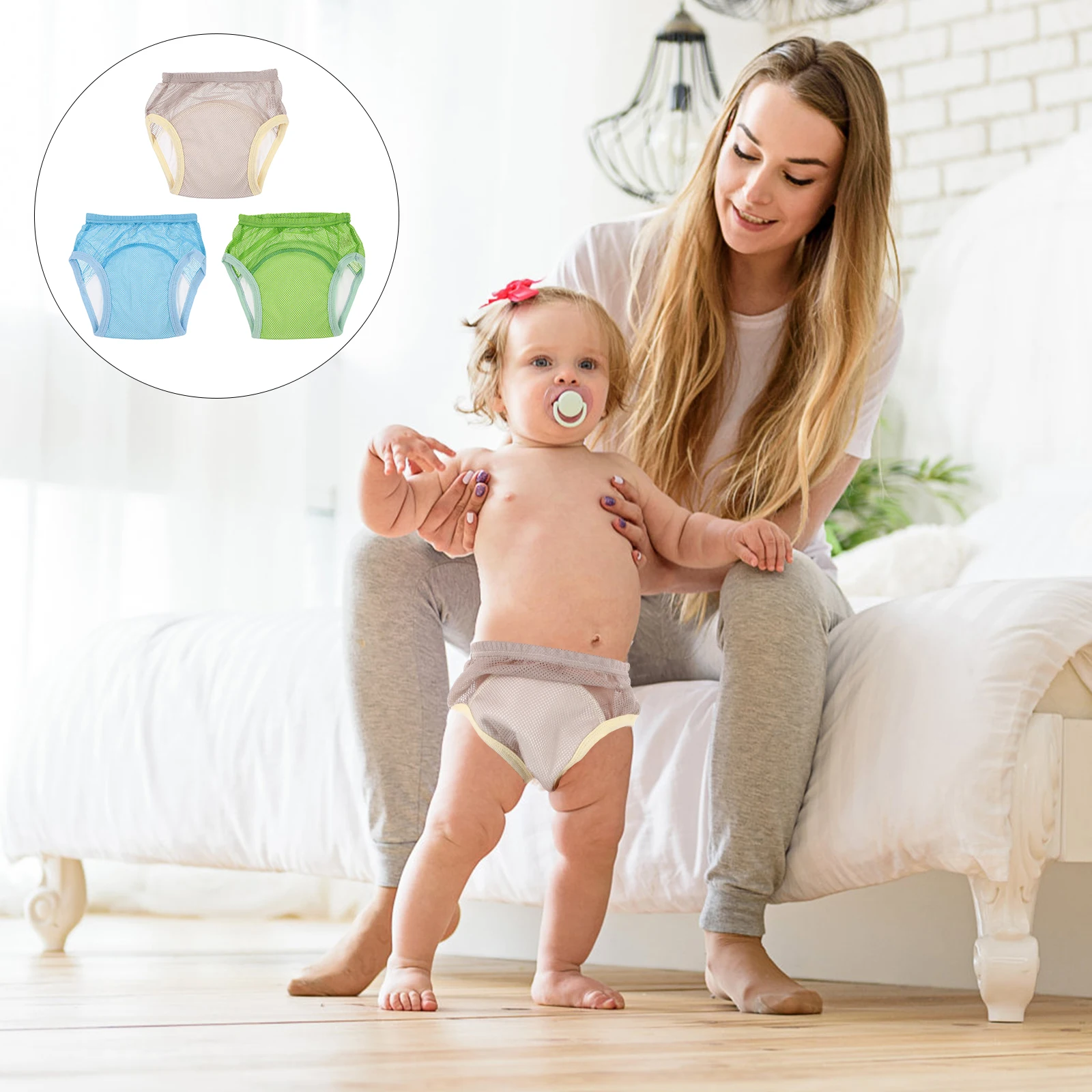 

3pcs Baby Training Pants Newborn Nappies Toddler Underwear Diaper Infant Potty Cotton Soft Comfortable Breathable Reusable
