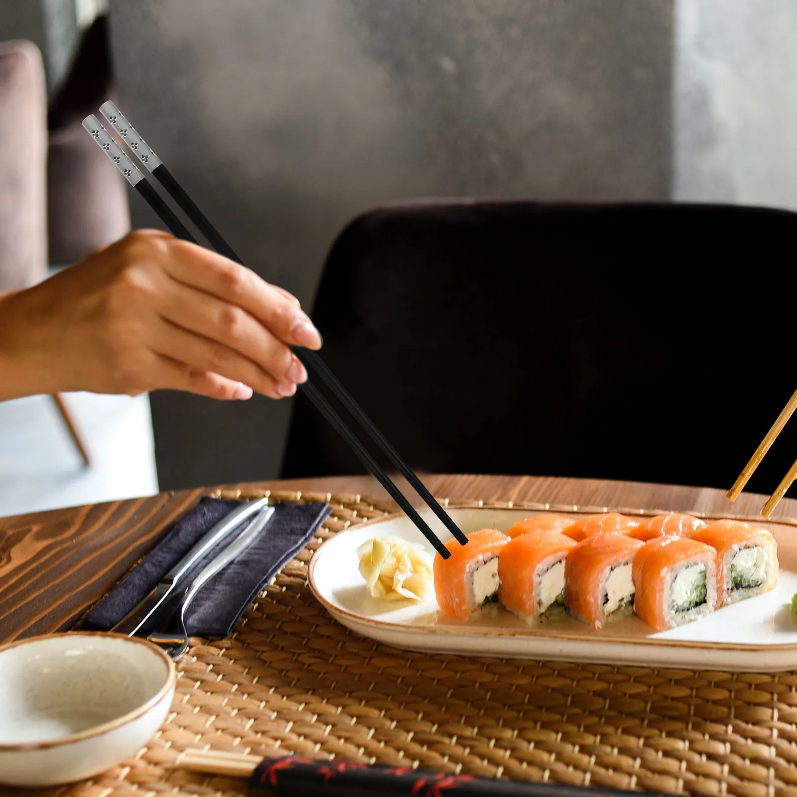 

10Pairs Metal Chopsticks Nodeformation Nonslip Chinesestyle Reusable Household Hotel Camping Festival Party Dining Tools