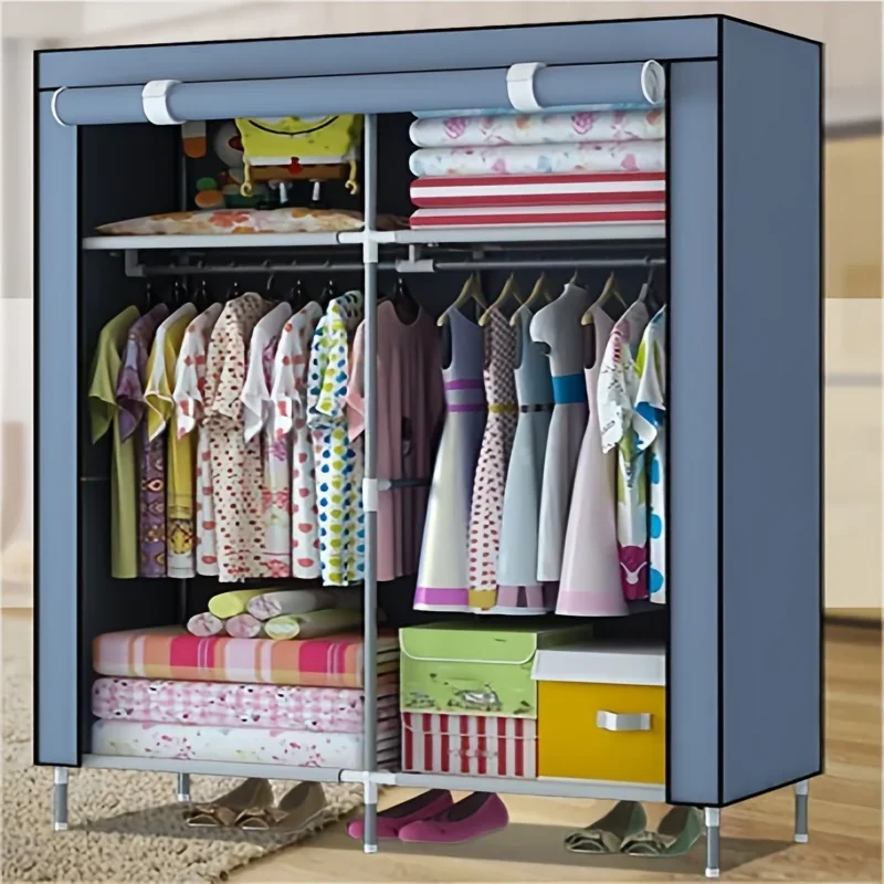 Closet Portable Wardrobe Clothes Organizer Rack Non-Woven Fabric Wardrobe Freestanding Storage Shelves