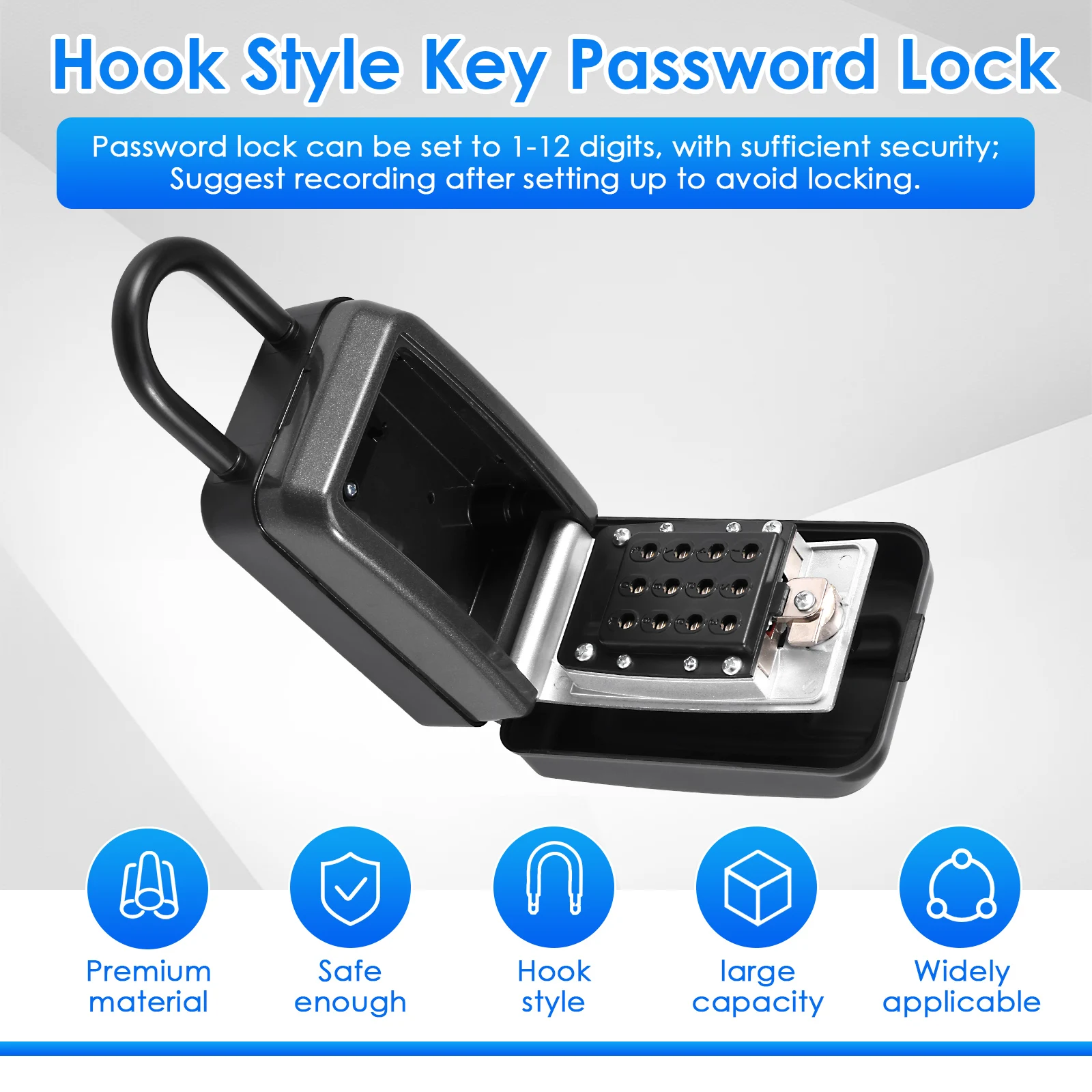NEW Key Lock Box Wall-Mount Secret Code Security Key Safe Secret Organizer Box No Key Home Office Weatherproof Safe Key Keeper