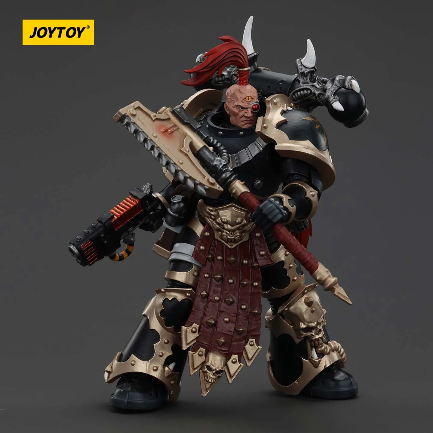 JOYTOY Dark Source Warhammer 40k Chaos Interstellar Warrior Black Legion JT00959 Senjata Plasma dan Kapak Tenaga Prajurit Terpilih 1/18