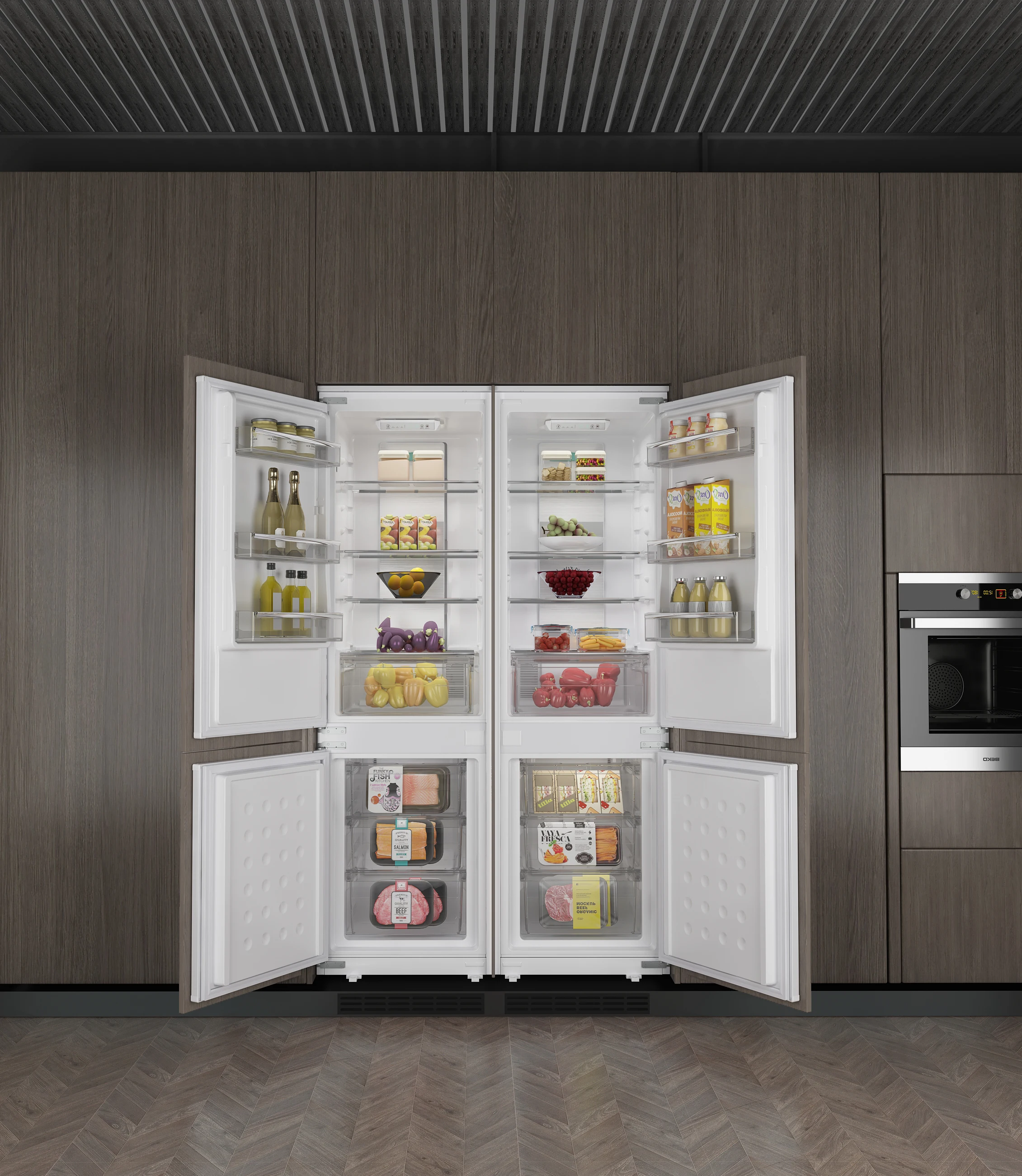 

Built-in Refrigerator Wholesale Custom Home Use Two-door Cabinet Fridge Frost Free