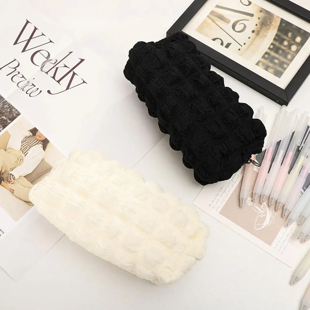 Cute Puffs Pencil Case Pen Case Portable Makeup Bag Travel Cosmetic Pouch Zipper Organizer Lightweight Compact for Everyday Use