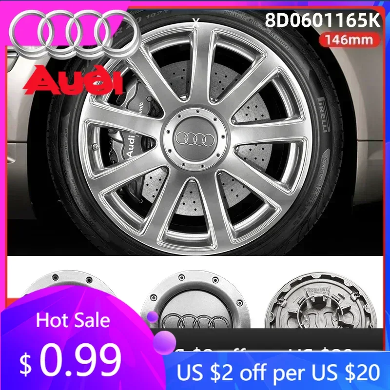 

Автомобильная наклейка, хит продаж для Audi, для Audi, 4 шт., 146 мм, 8D0601165K, серо-черные колпаки для центральной ступицы колес, колпаки на обод, эмблемы, значок логотипа для Audi Qu