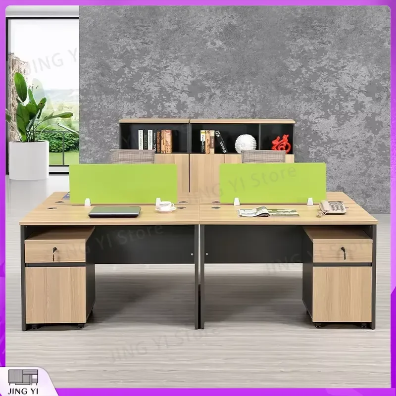 Modern Office Desk with Partition Screen Adjustable Height Ergonomic Computer Desk for Home Office Workstation Study Desk