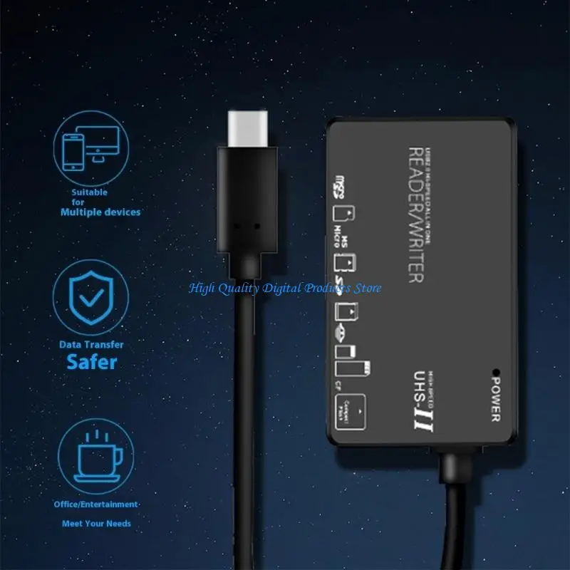U2JE USB/Type C Card Reader TF MS Memory Card Reader Transfer Connector Simultaneously