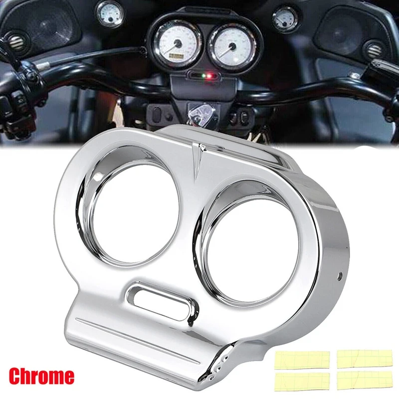 Chrome Motorcycle Gauge Cover Nacelle Housing Fairing For  Road Glide 1998-2013 Replacement Parts Accessories