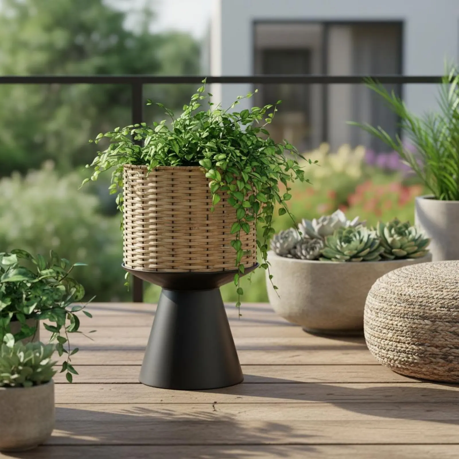 

Напольная подставка для растений: современный дизайн, плетеная корзина, держатель для растений, плетеная корзина для цветов на подставке, ручная работа, цветочный горшок на пьедестале