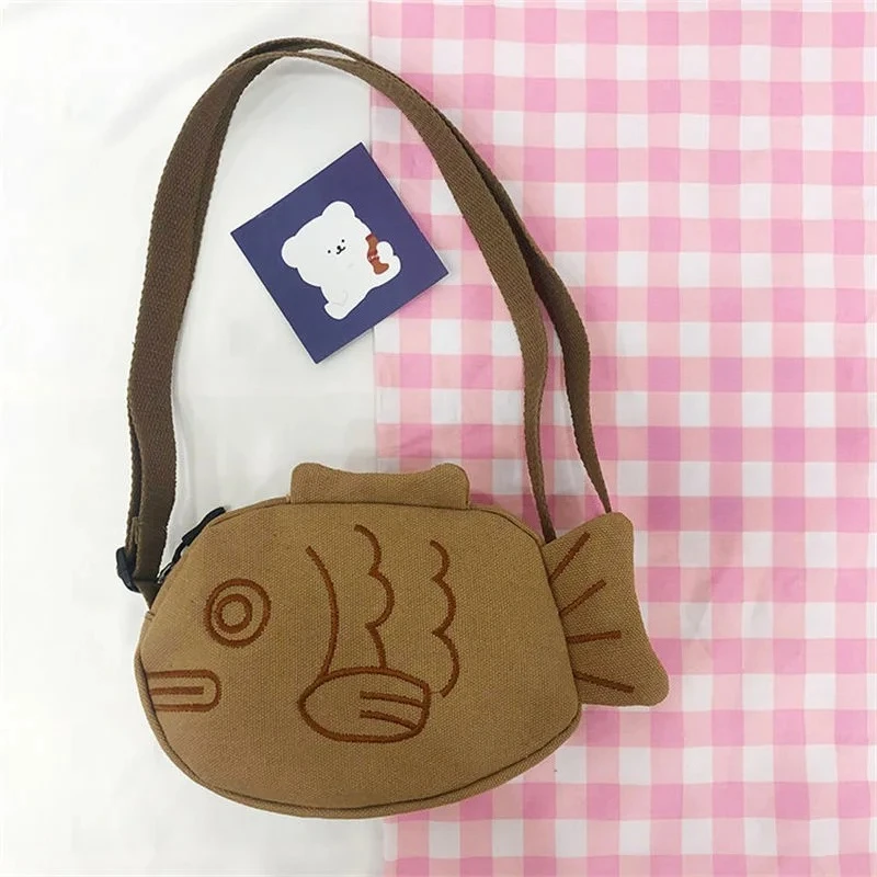 

Cartoon Cute Japanese Taiyaki Fashion Backpack Women's Bag Messenger Bag Shoulder Bags Coin Purse Women Crossbody Bag
