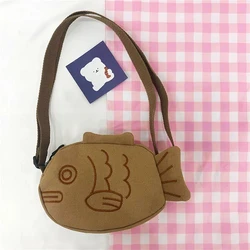 Cartoon Cute Japanese Taiyaki Fashion Backpack Women's Bag Messenger Bag Shoulder Bags Coin Purse Women Crossbody Bag