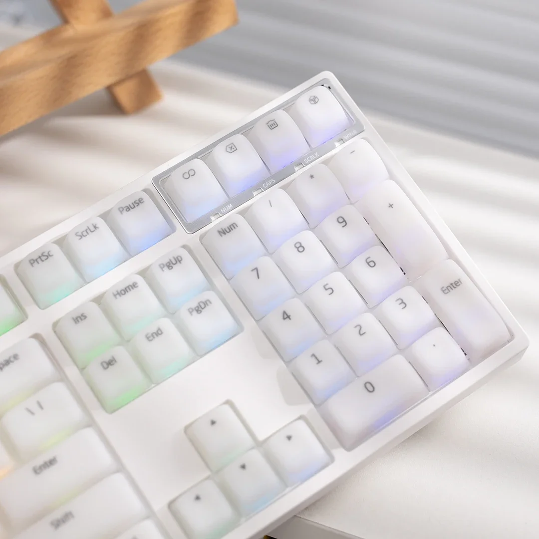 Silicone Keycaps Soft Feel Translucent Keycap Cherry Profile ABS Dopamine Color Key Caps for 61/87/104/108 Mechanical Keyboard