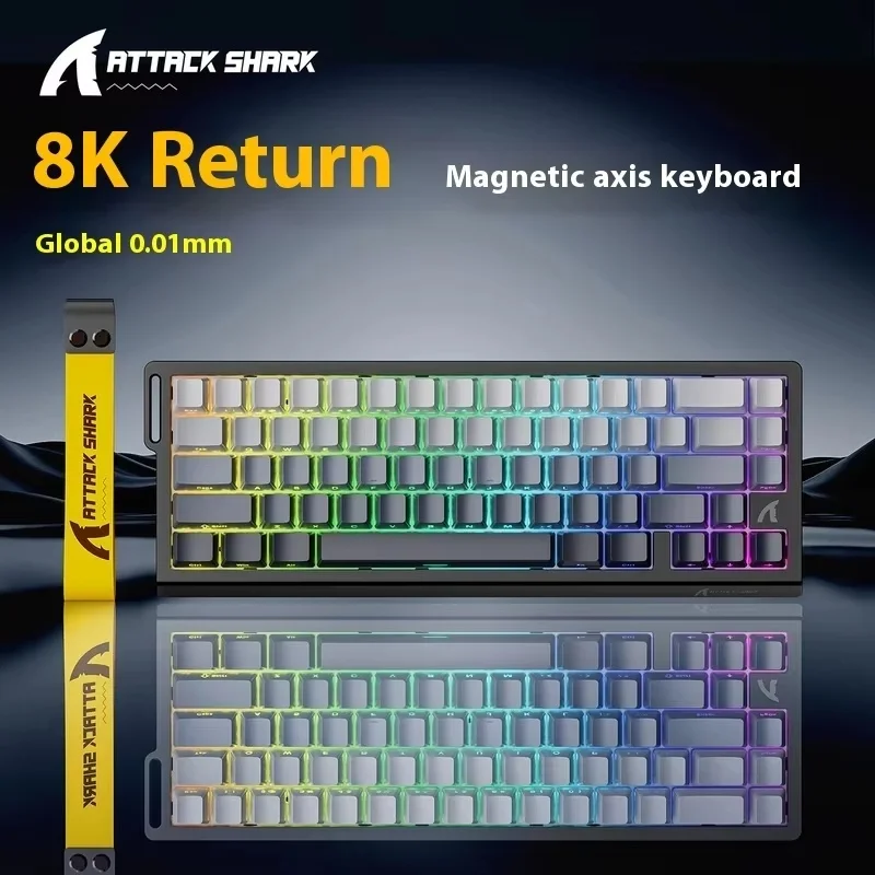

Attack Shark X68HE Magnetic Axis Mechanical Keyboard Contour Side Carving Wired RGB Esports Rt Adjustable Game Keyboards Gift