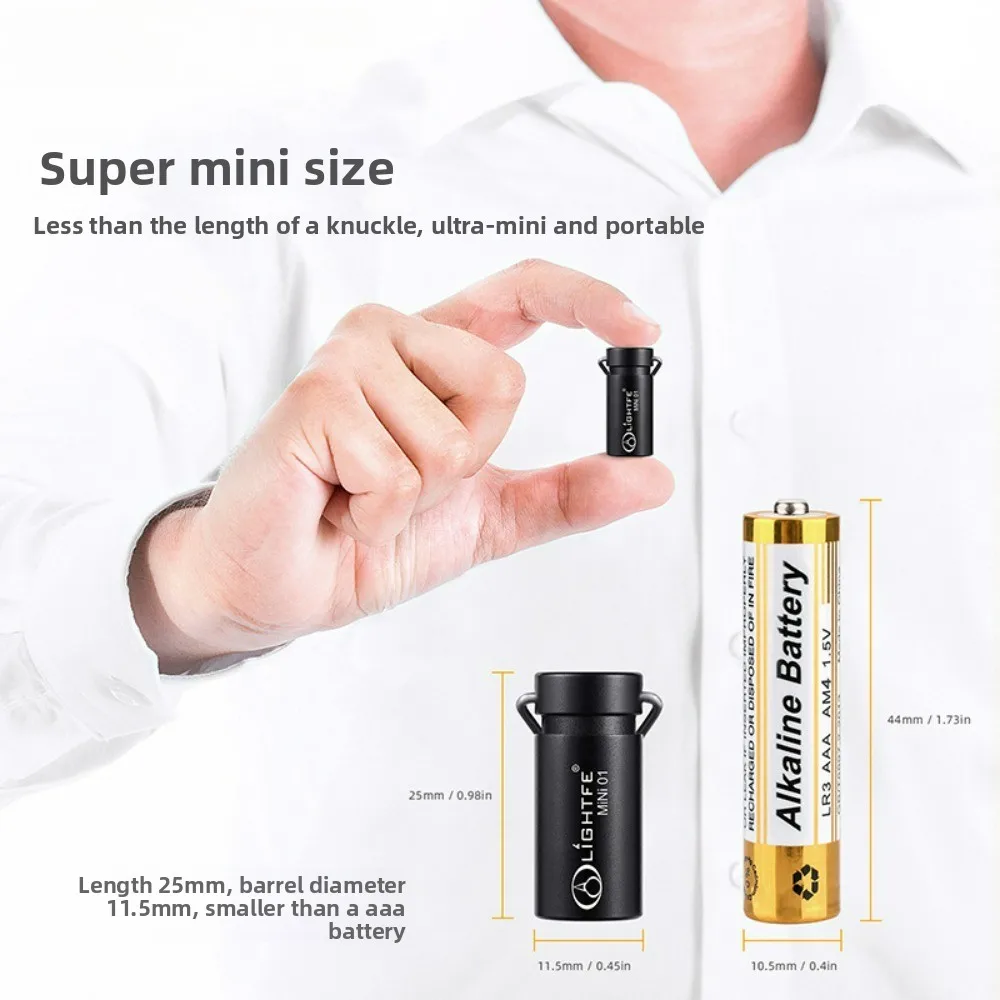 مصباح يدوي صغير LED فائق السطوع، سلسلة مفاتيح من الفولاذ المقاوم للصدأ، شعلة صغيرة محمولة مقاومة للماء بحجم الجيب #2