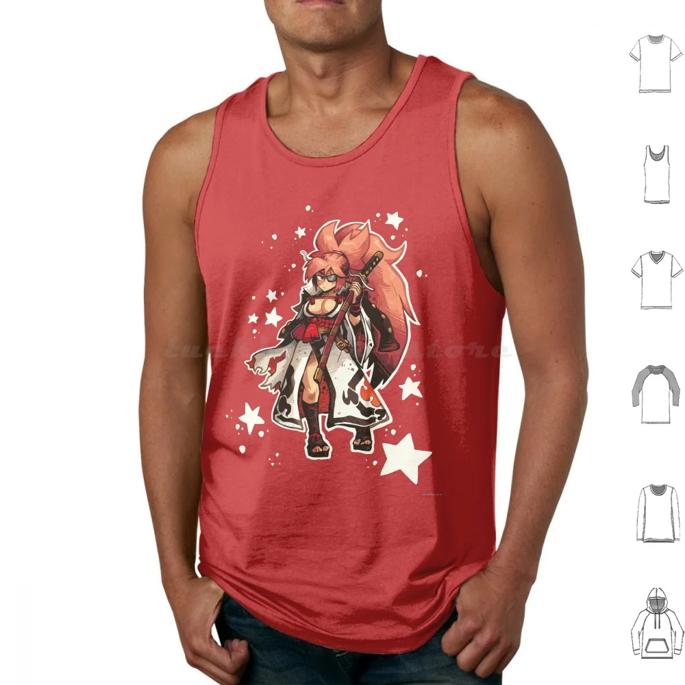 قمصان Baiken Ggst بدون أكمام مطبوعة من القطن Ggst Guilty Gear Strive Baiken Girl