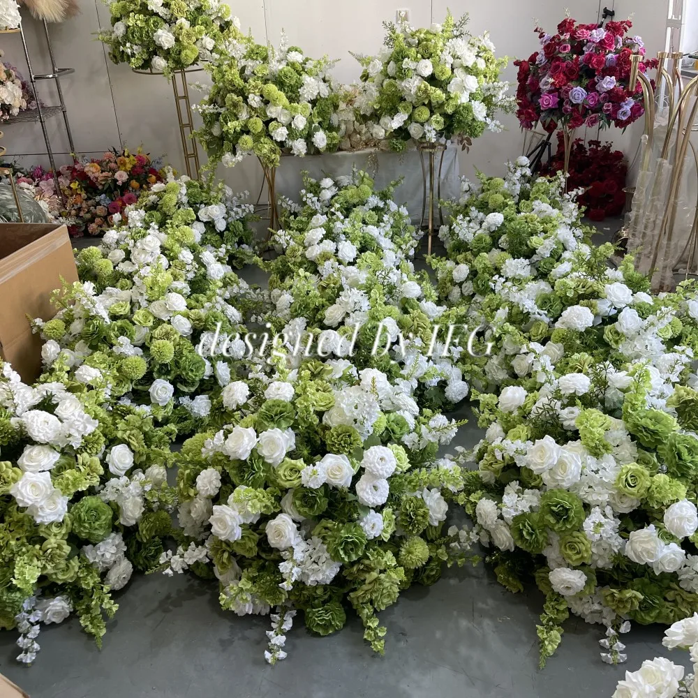 

IFG Customized Artificial 70-75cm White Greenery Decoration Flowers Centerpieces Ball for Party