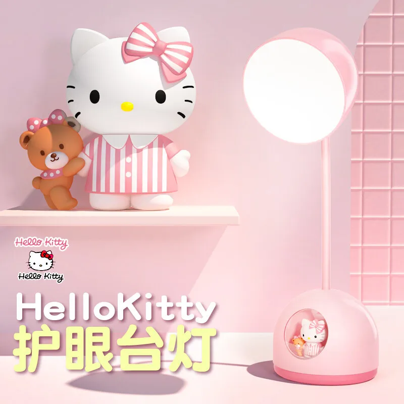 

Sanrio Anime Hellokitty Children's Learning Eye Protection Lamp Led Student Dormitory Desk Writing Homework Home Bedside Lamp